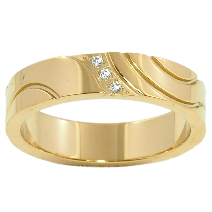 Кольцо Xuping TTM Stainless Steel Цвет 14К Узор с цирконием, шир. 5мм фото №18