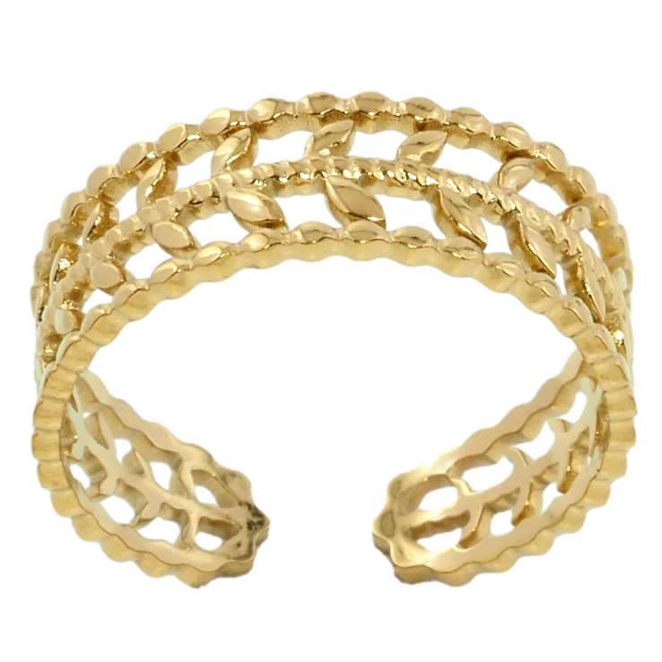 Кольцо Xuping TTM Stainless Steel Цвет 14К Узор веточка фото №13