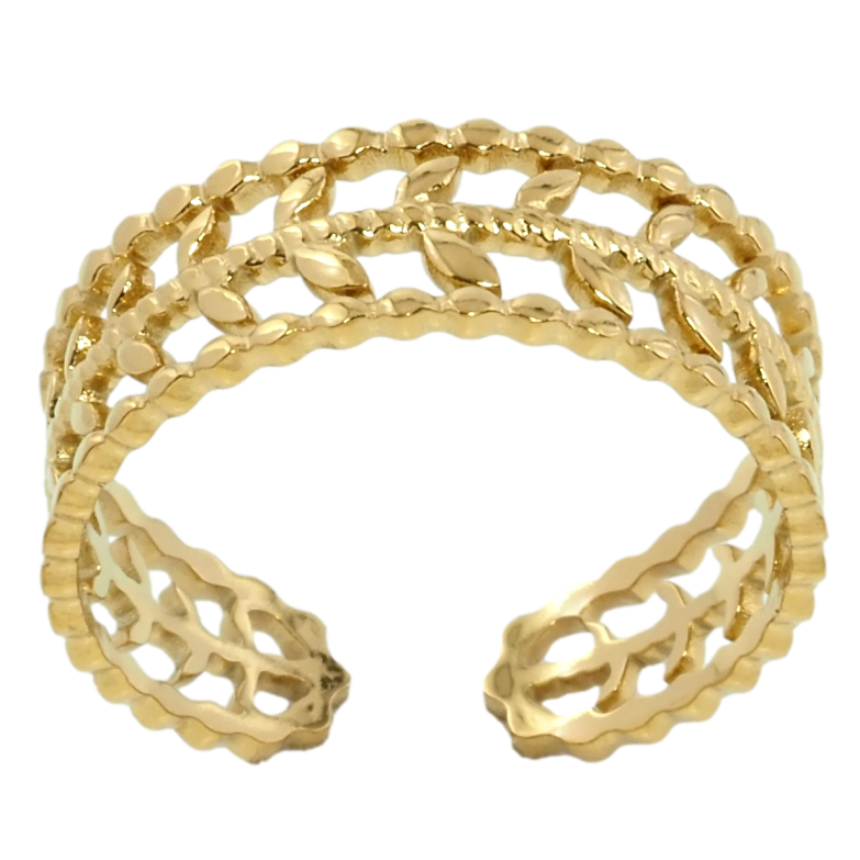 Каблучка Xuping TTM Stainless Steel Колір 14К Візерунок гілочка фото №1