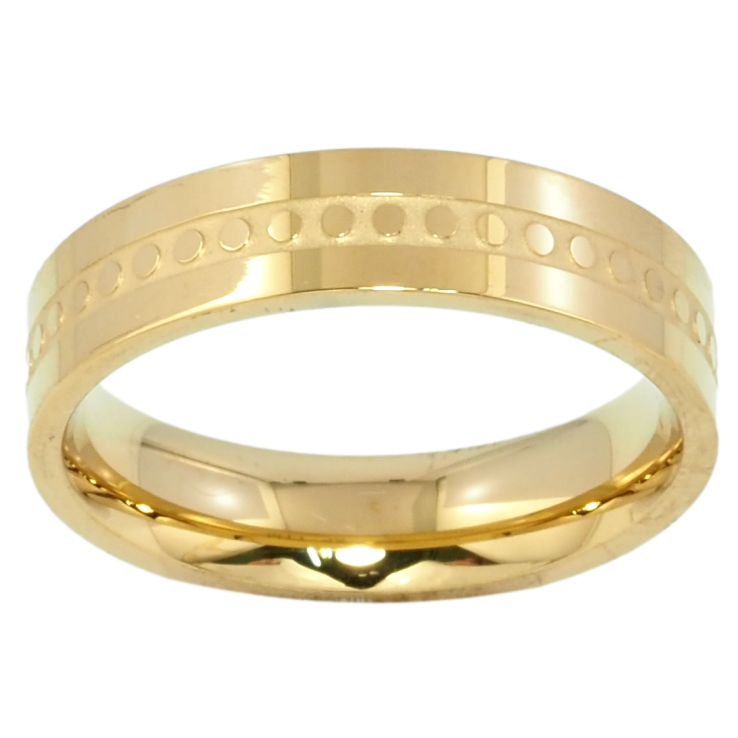 Каблучка Xuping TTM Stainless Steel Колір 14К Обручка з візерунком, шир. 5мм фото №19