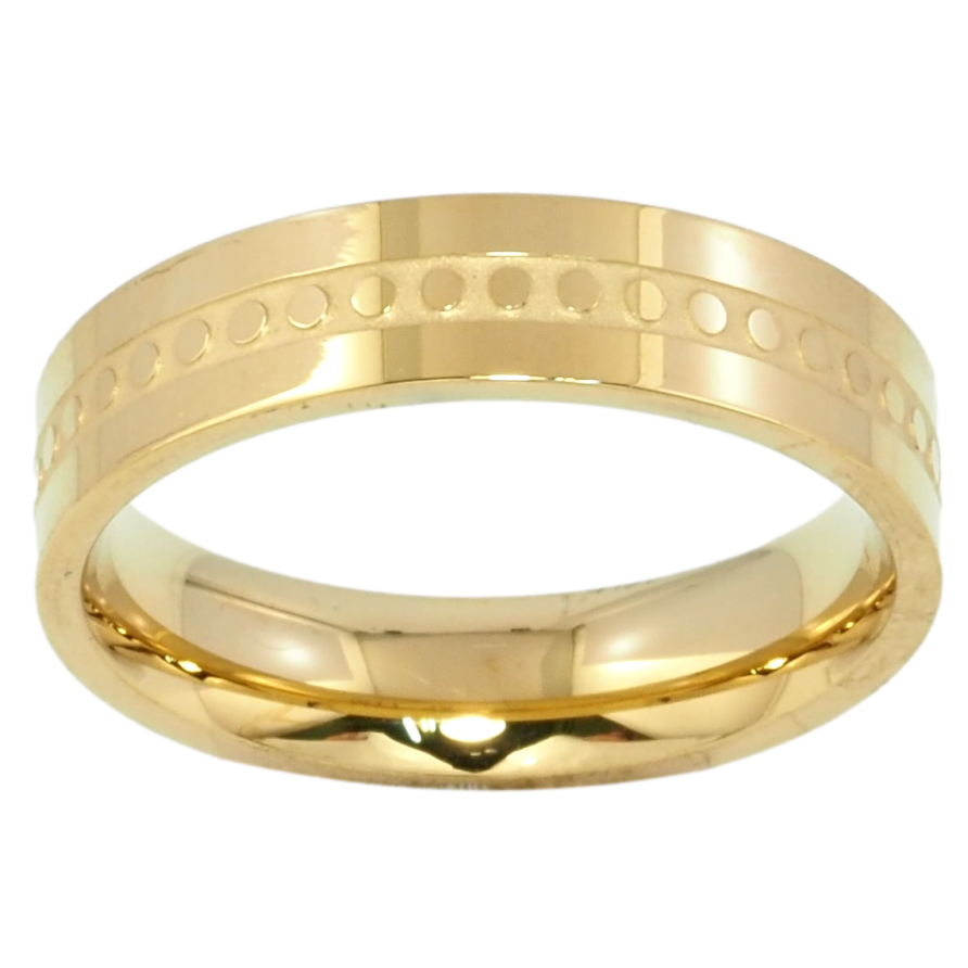 Каблучка Xuping TTM Stainless Steel Колір 14К Обручка з візерунком, шир. 5мм фото №1 Каблучка Xuping TTM Stainless Steel Колір 14К Обручка з візерунком, шир. 5мм фото №1