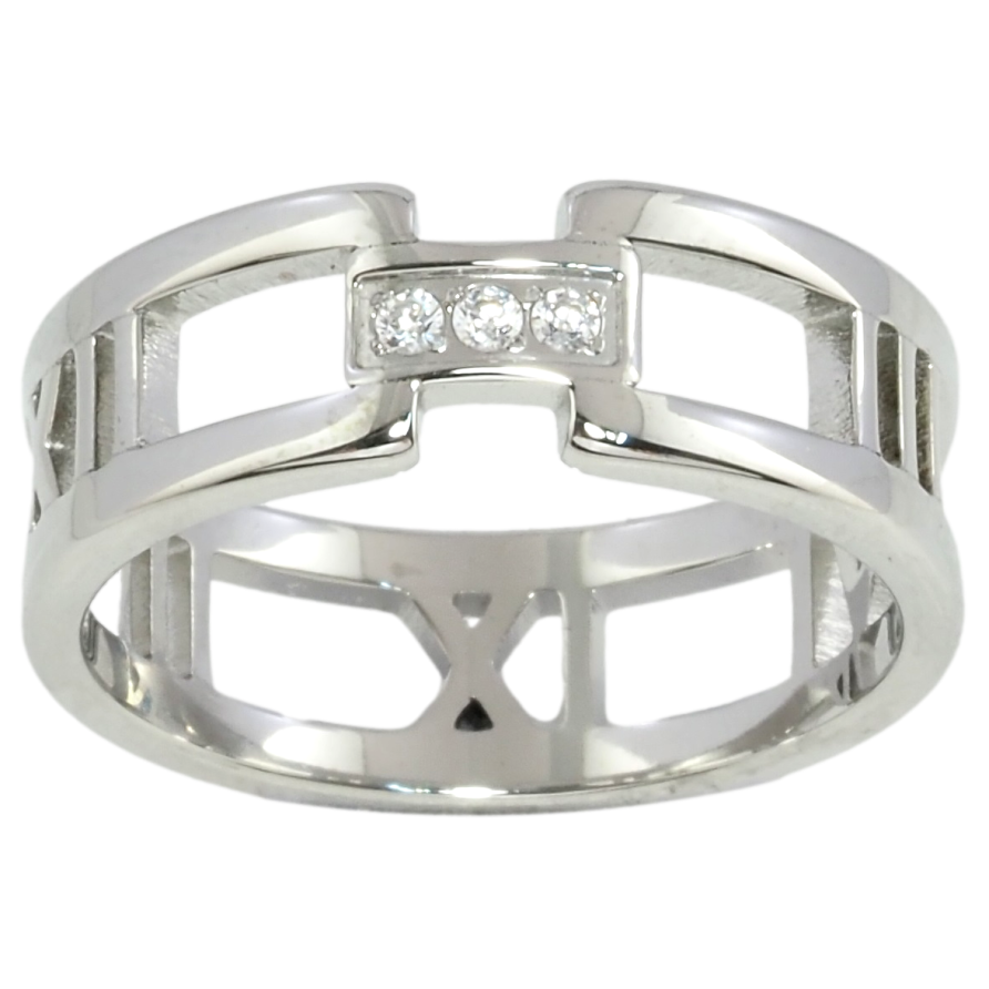 Кольцо Xuping TTM Stainless Steel Цвет Родий Римские цифры фото №1