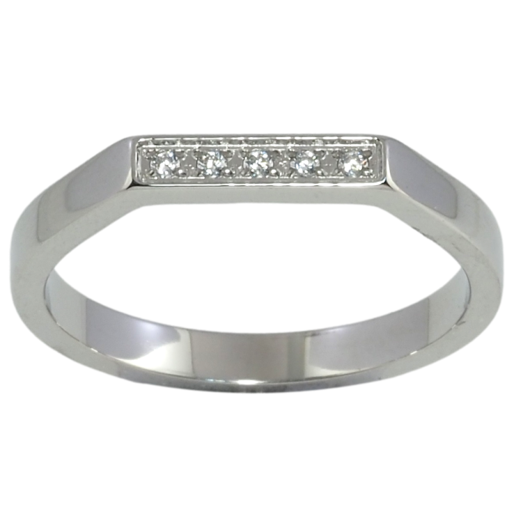 Кольцо Xuping TTM Stainless Steel Цвет Родий Дорожка циркония фото №12