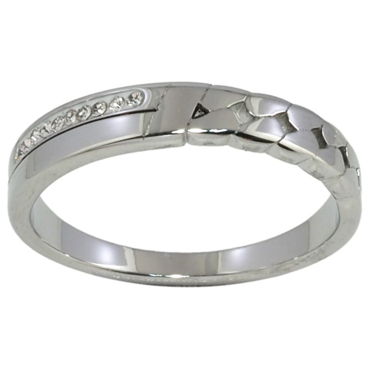 Кольцо Xuping TTM Stainless Steel Цвет Родий Узор цепочка с цирконием фото №9