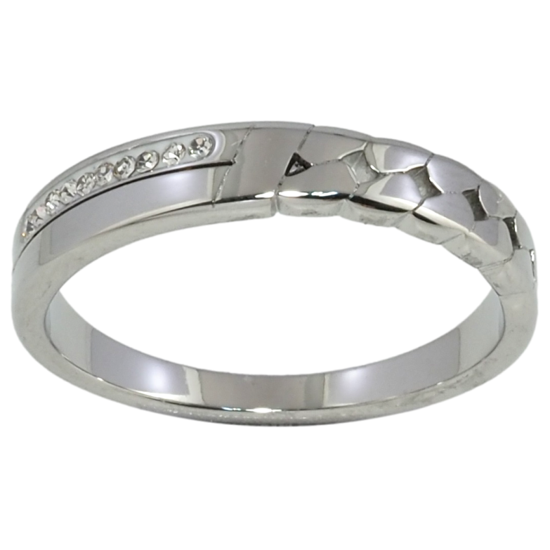 Кольцо Xuping TTM Stainless Steel Цвет Родий Узор цепочка с цирконием фото №1