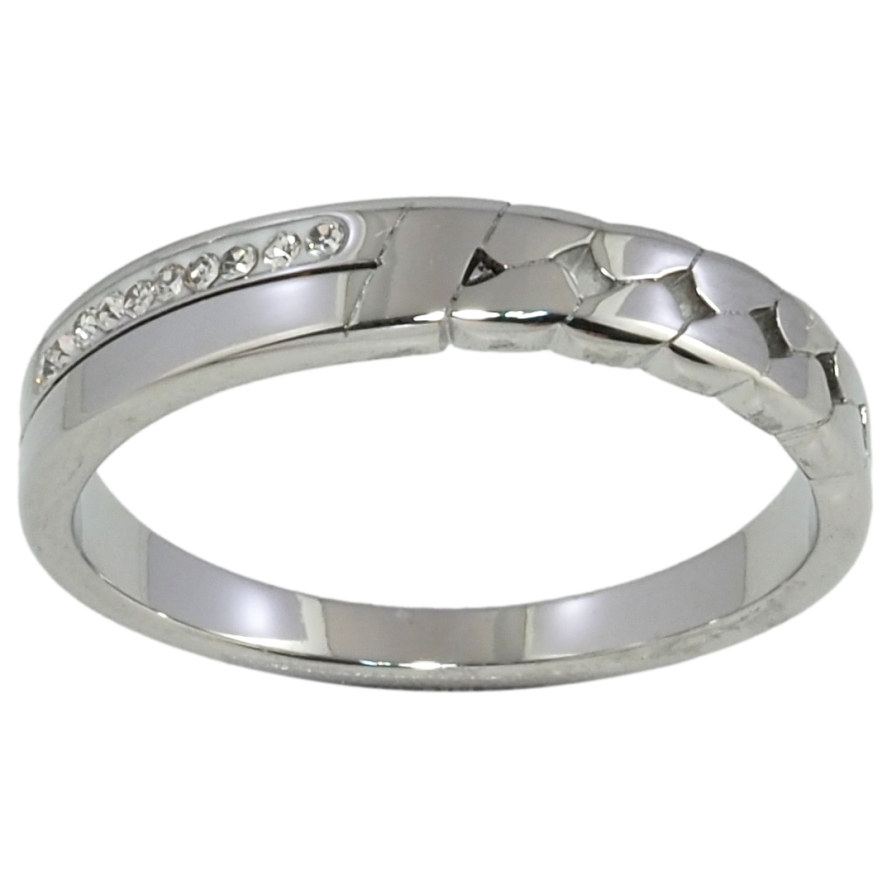 Кольцо Xuping TTM Stainless Steel Цвет Родий Узор цепочка с цирконием фото №1