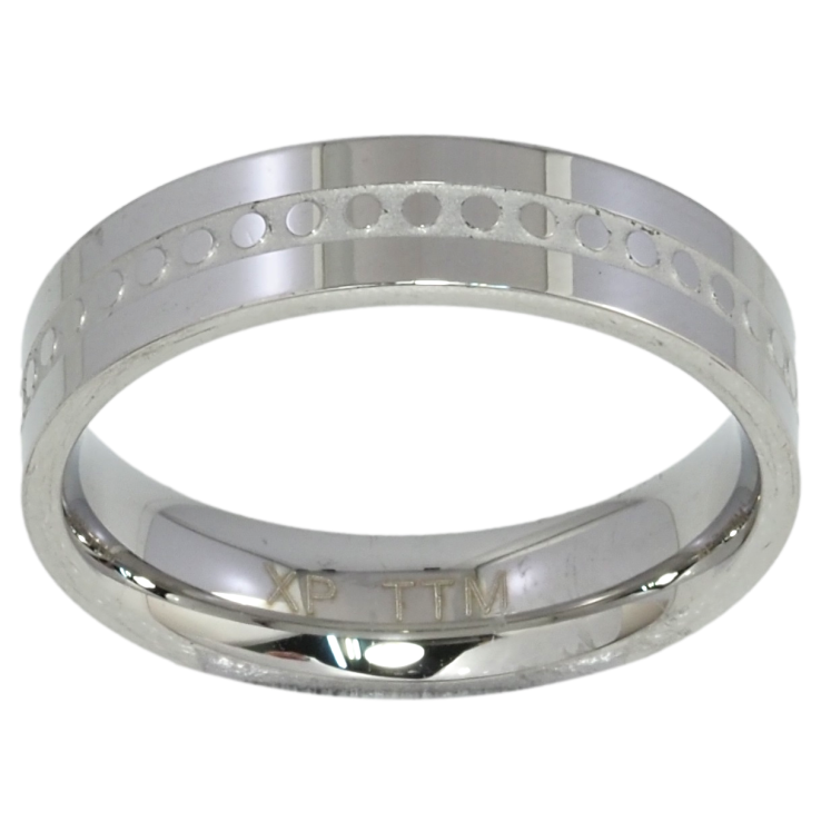 Каблучка Xuping TTM Stainless Steel Колір Родій Обручка з візерунком, шир. 5мм фото №20