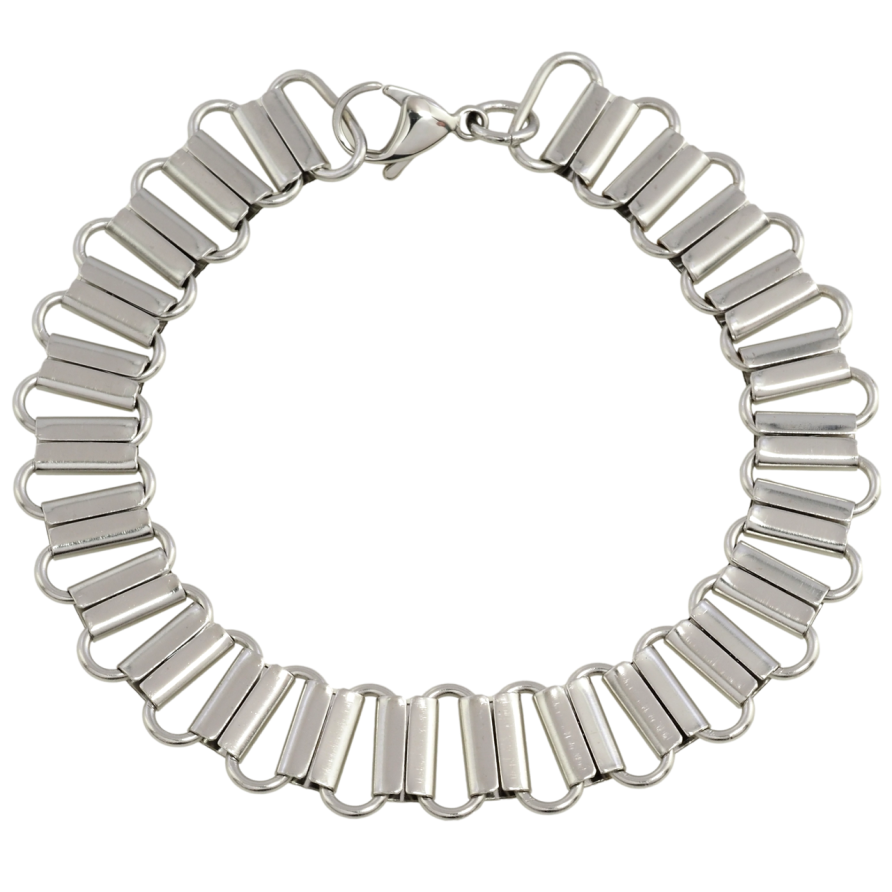 Браслет Xuping ТТМ Stainless Steel колір Родій Фантазійне плетіння розмір 21.5см х 13мм фото №1