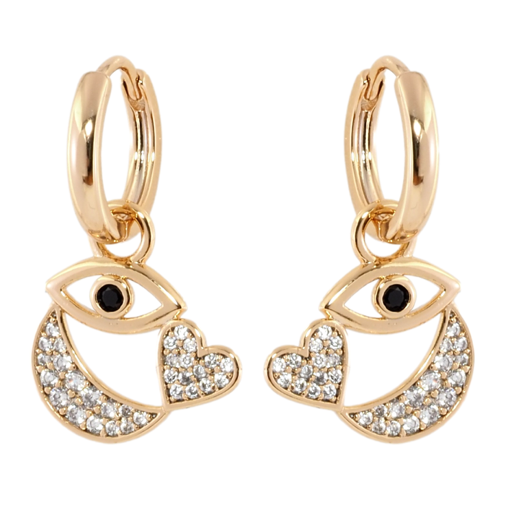 Сережки Xuping Позолота 18K підвіски на колечках Декоративні підвіски з цирконієм 2 в 1 фото №6