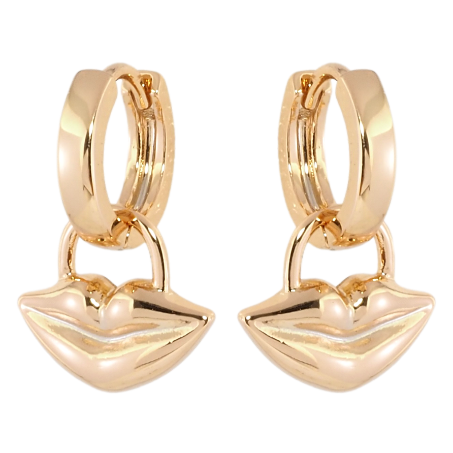 Серьги Xuping Позолота 18K подвески на колечках Улыбки 2 в 1 фото №1