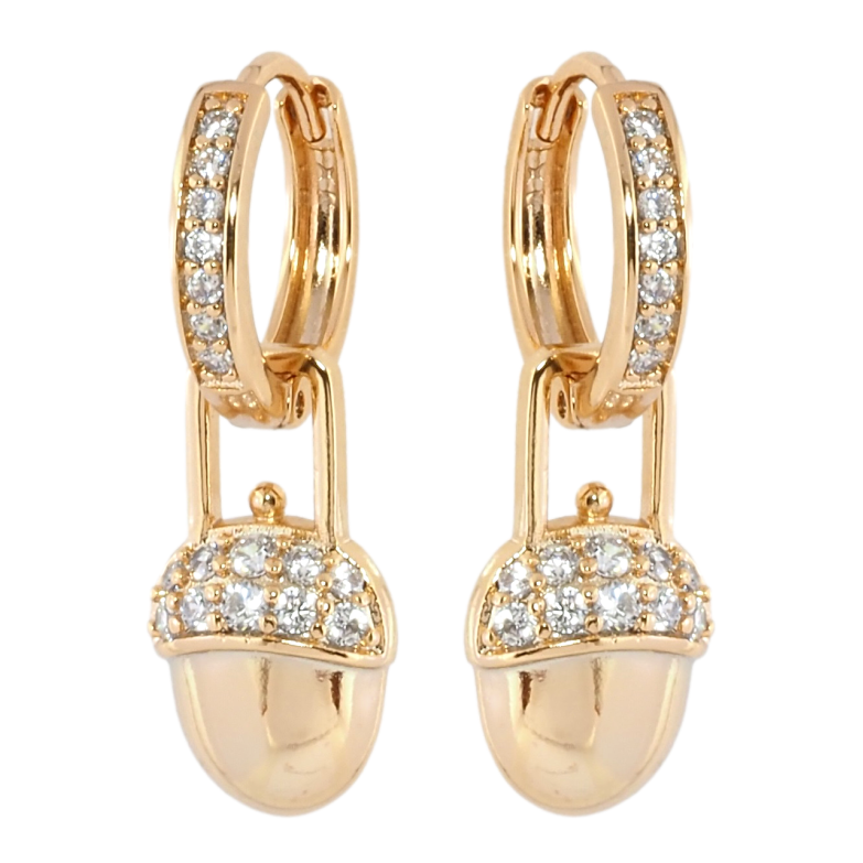 Серьги Xuping Позолота 18K подвески на колечках Желуди 2 в 1 фото №1 Серьги Xuping Позолота 18K подвески на колечках Желуди 2 в 1 фото №1