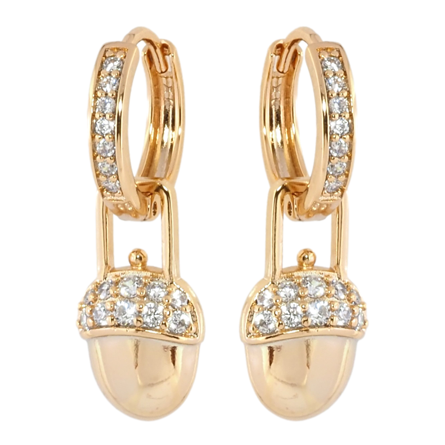 Серьги Xuping Позолота 18K подвески на колечках Желуди 2 в 1 фото №1 Серьги Xuping Позолота 18K подвески на колечках Желуди 2 в 1 фото №1