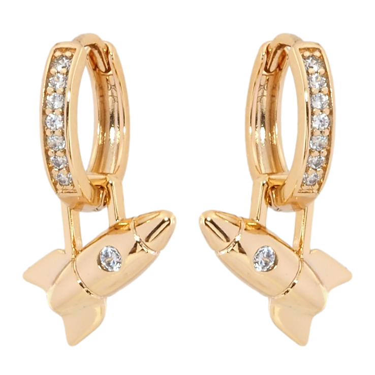 Серьги Xuping Позолота 18K подвески на колечках Ракеты 2 в 1 фото №22