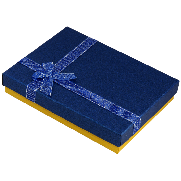 Подарункова синьо- жовта коробка з бантом Універсальна (Каблучка, Кулон, Сережки) Розмір 12х16см, h= 3см фото №25 Подарункова синьо- жовта коробка з бантом Універсальна (Каблучка, Кулон, Сережки) Розмір 12х16см, h= 3см фото №25