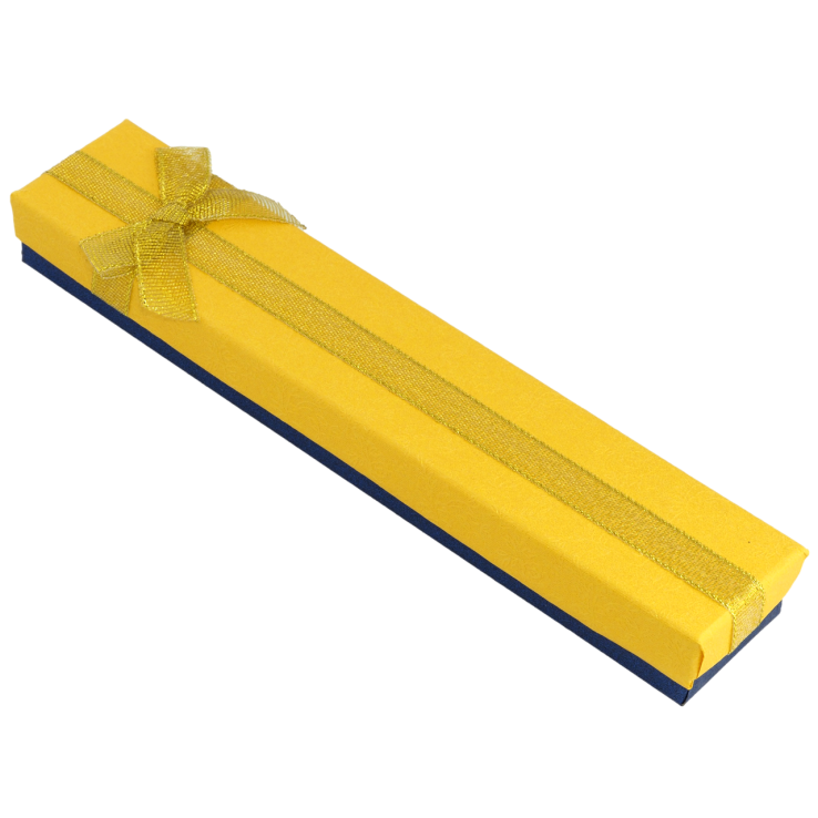 Подарункова жовто- блакитна коробка з бантом Універсальна (Браслет, Ланцюжок) Розмір 4х21см, h = 2см фото №16 Подарункова жовто- блакитна коробка з бантом Універсальна (Браслет, Ланцюжок) Розмір 4х21см, h = 2см фото №16