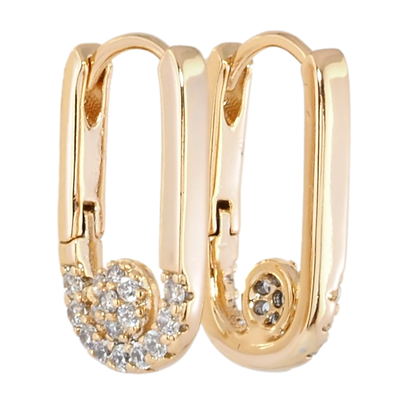 Сережки Xuping Позолота 18K колечка Бічний візерунок цирконієм фото №10