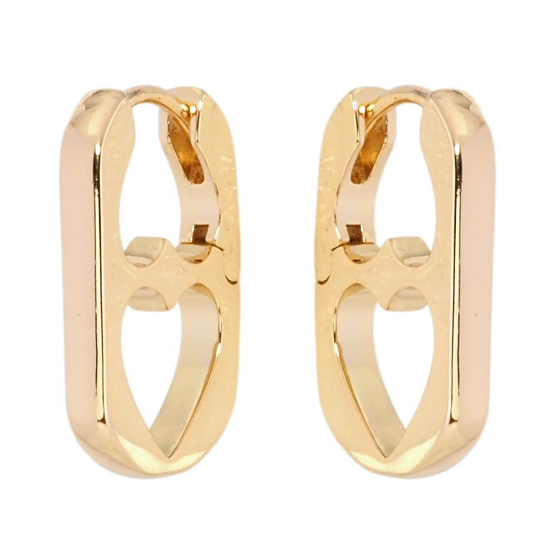 Серьги Xuping Позолота 18K колечки Боковой узор сердечки фото №1