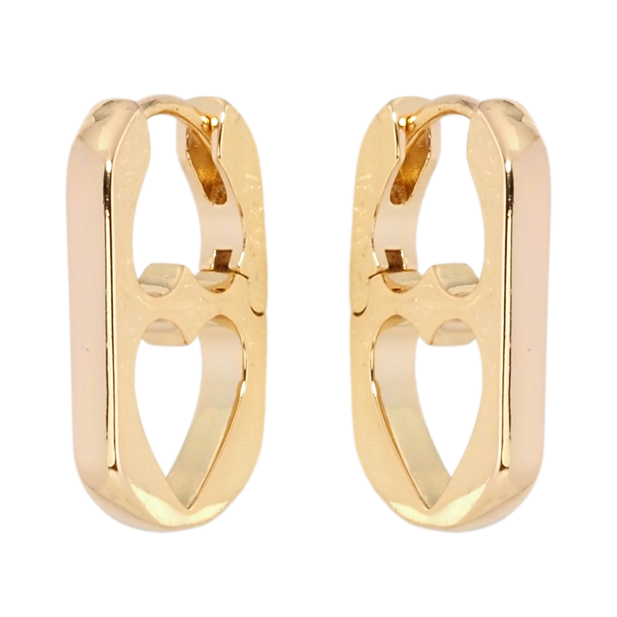 Серьги Xuping Позолота 18K колечки Боковой узор сердечки фото №1