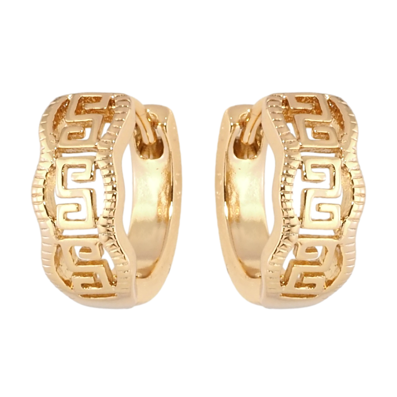 Сережки Xuping Позолота 18K колечка Різьблений візерунок фото №1