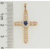 Кулон Xuping Позолота 18K Хрест з цирконієм і синім фіанітом для цепочки до 5мм фото №2