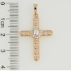 Кулон Xuping Позолота 18K Крест с цирконием и радужным фианитом для цепочки до 5мм фото №2