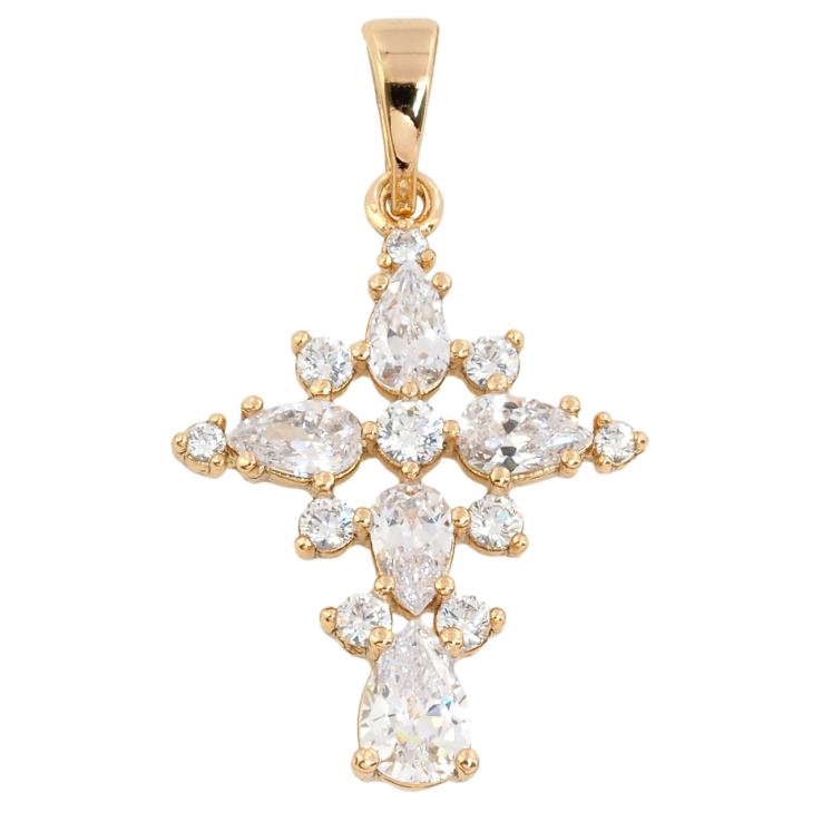 Кулон Xuping Позолота 18K Кришталевий Хрест для ланцюжка до 5мм фото №23