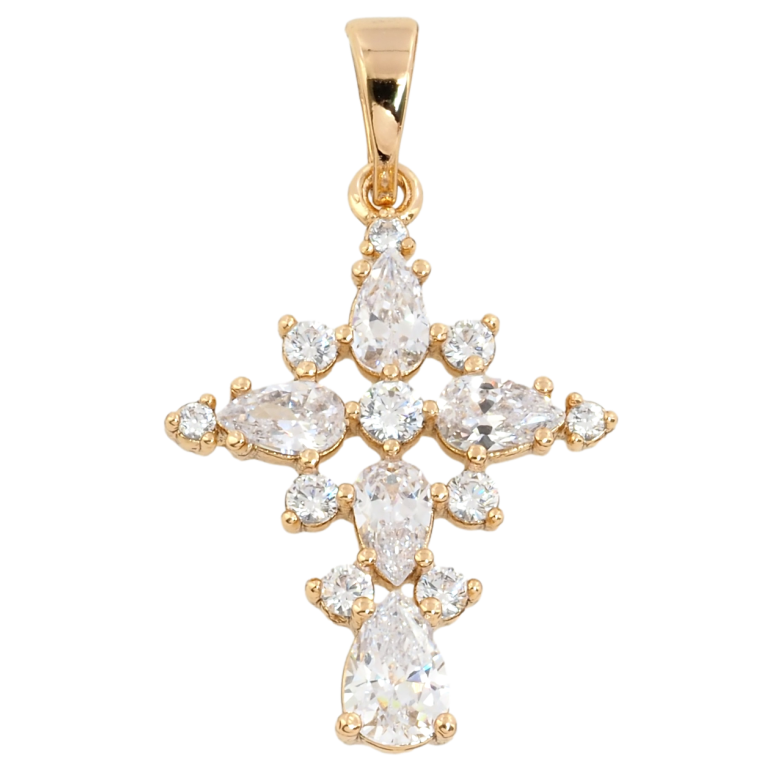 Кулон Xuping Позолота 18K Кришталевий Хрест для ланцюжка до 5мм фото №5