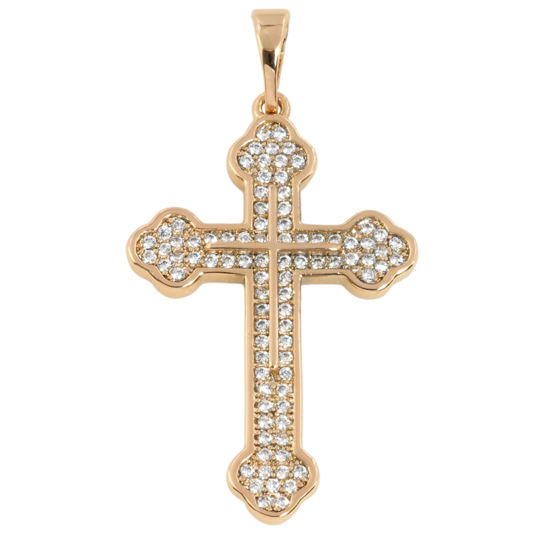 Кулон Xuping Позолота 18K Крест с инкрустацией цирконием для цепочки до 5мм фото №13