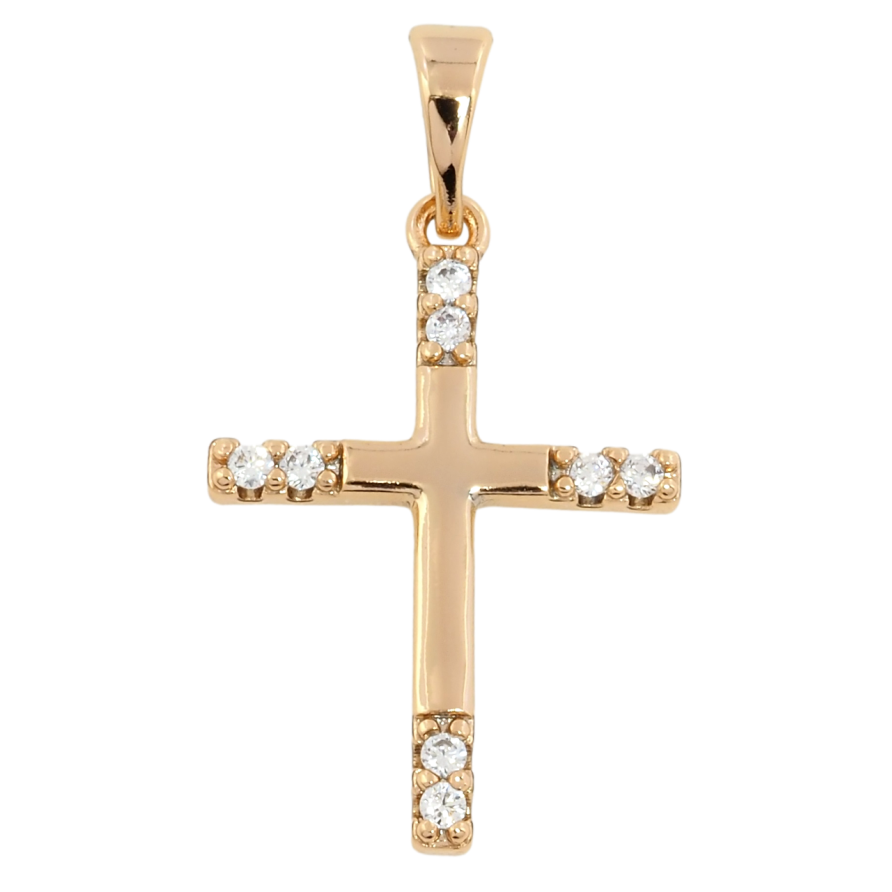 Кулон Xuping Позолота 18K Хрест із цирконієм для ланцюжка до 5мм фото №1
