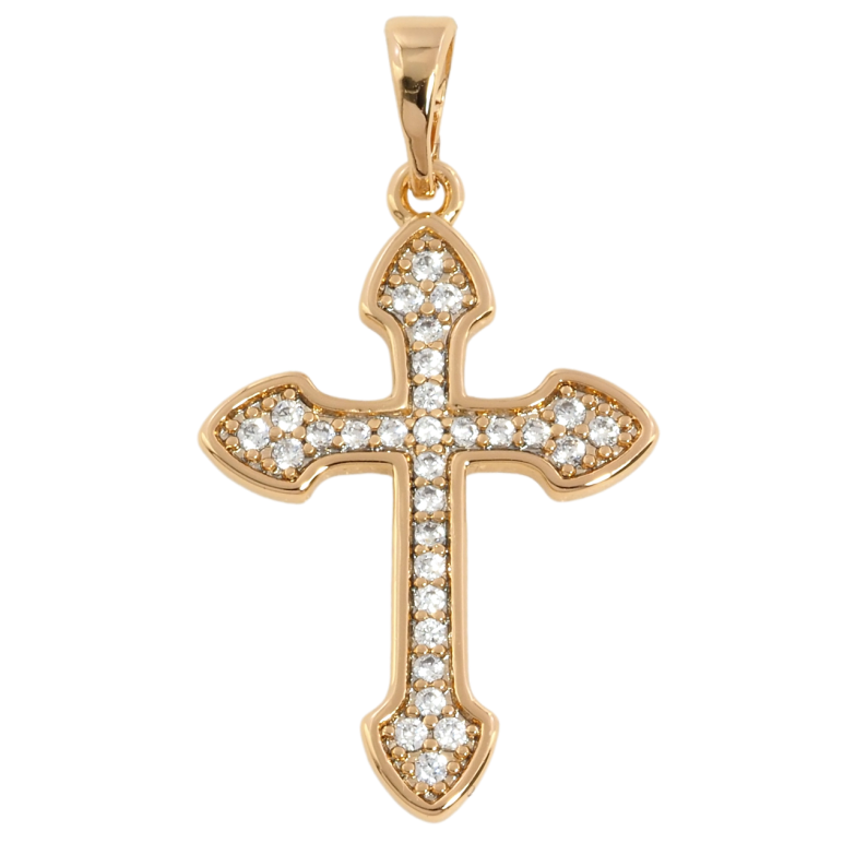 Кулон Xuping Позолота 18K Крест с цирконием для цепочки до 5мм фото №1
