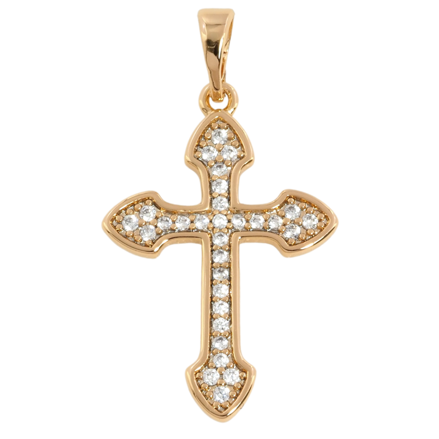 Кулон Xuping Позолота 18K Крест с цирконием для цепочки до 5мм фото №1