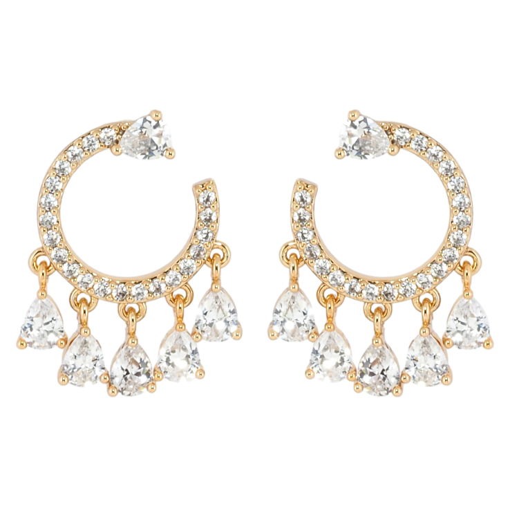 Серьги Xuping Позолота 18K пусеты Кристальные подвески фото №22 Серьги Xuping Позолота 18K пусеты Кристальные подвески фото №22