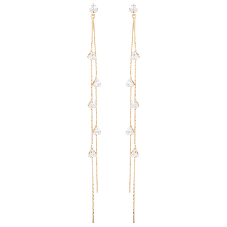 Сережки Xuping Позолота 18K пусети Підвіски кристали на ланцюжку фото №1