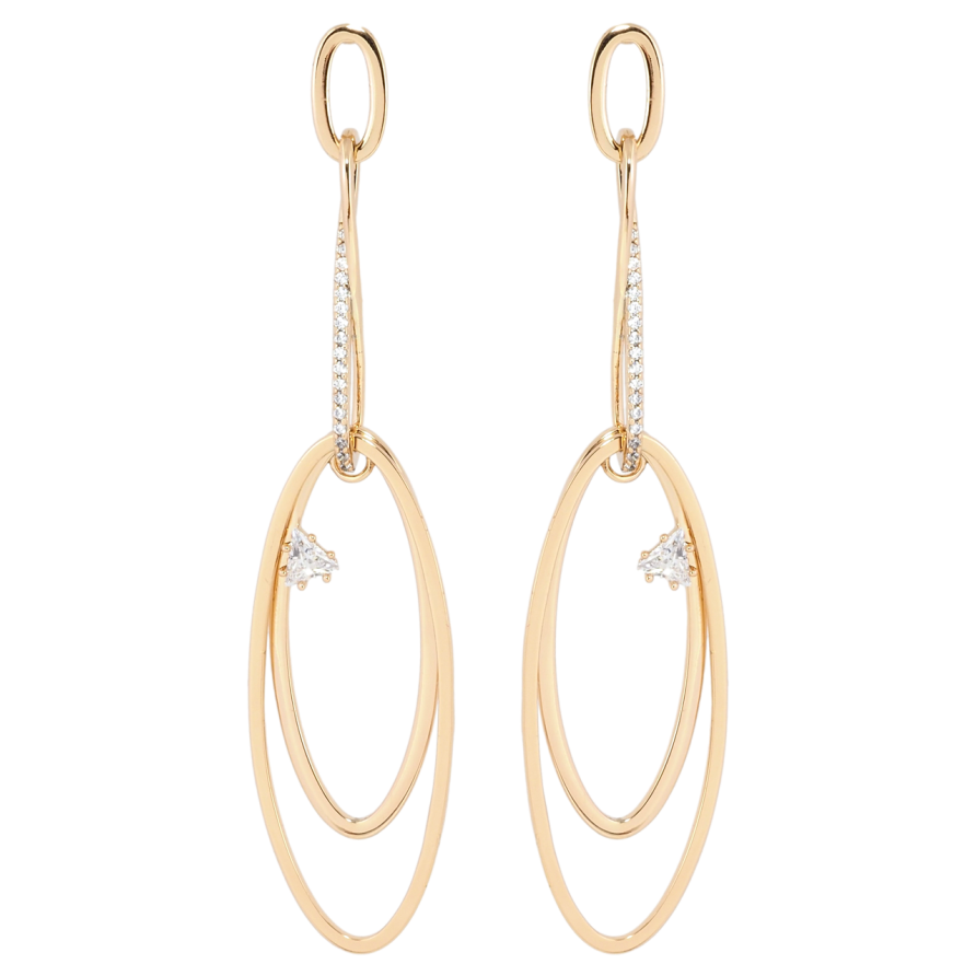 Серьги Xuping Позолота 18K пусеты Сердечки с вставками циркония фото №1