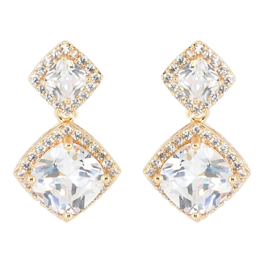 Серьги Xuping Позолота 18K пусеты Кристальные подвески фото №1 Серьги Xuping Позолота 18K пусеты Кристальные подвески фото №1