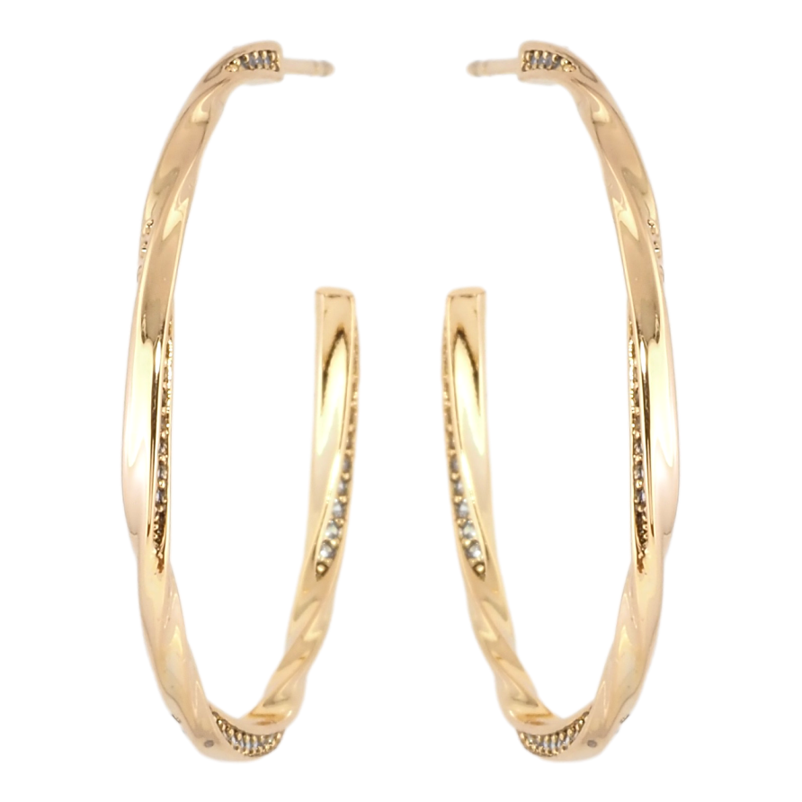 Серьги Xuping Позолота 18K пусеты Дуги с узором дорожки циркония фото №1 Серьги Xuping Позолота 18K пусеты Дуги с узором дорожки циркония фото №1