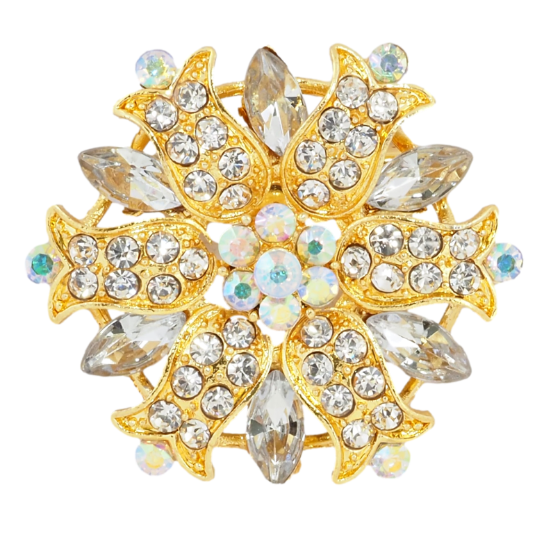 Брошка Квітка з стразами фото №1