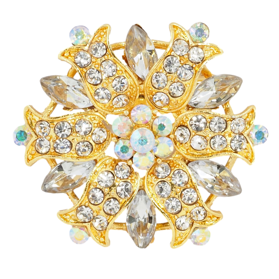 Брошь Цветок со стразами фото №1