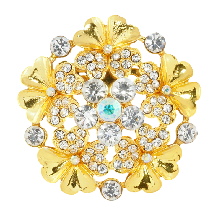 Брошь Цветок со стразами фото №19