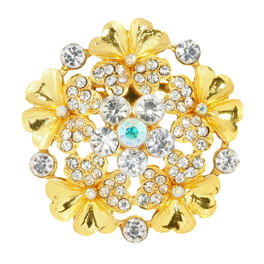 Брошь Цветок со стразами фото №1