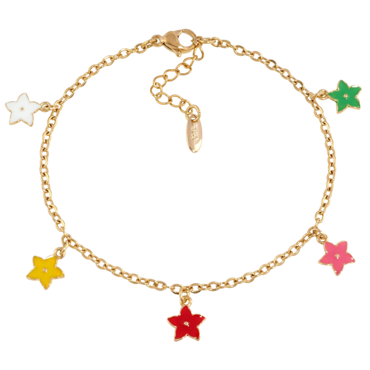 Браслет Xuping Позолота 18K Цепочка с подвесками цветочки размер с доп.цепочкой 17-20см х 2мм фото №12