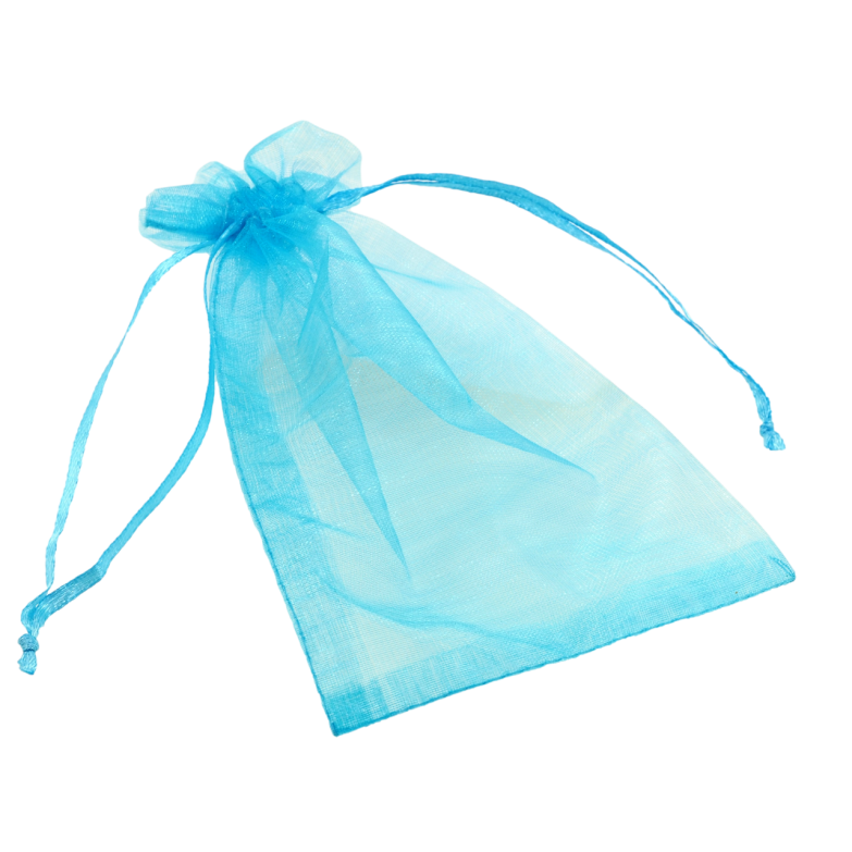 Мішечок подарунковий з органзи Блакитний розмір 10х15см ціна за 1 шт. фото №1