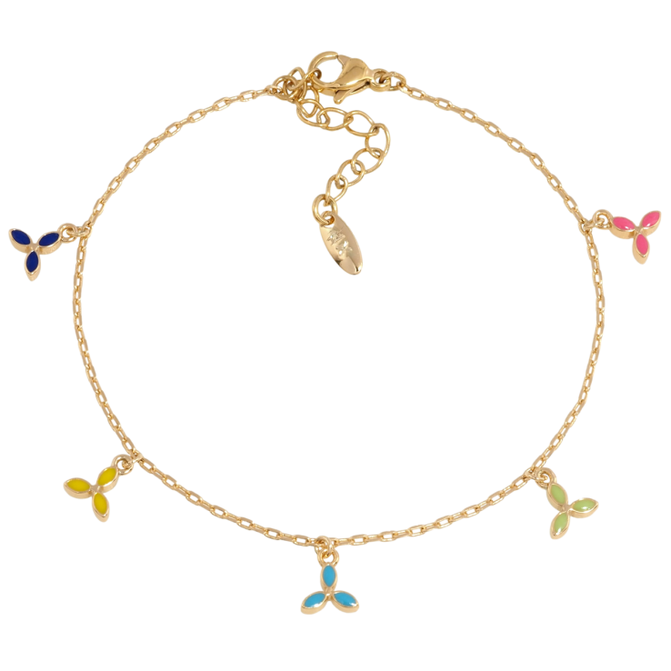 Браслет Xuping Позолота 18K Цепочка с подвесками цветочки размер с доп.цепочкой 17-20.5см х 1мм фото №23