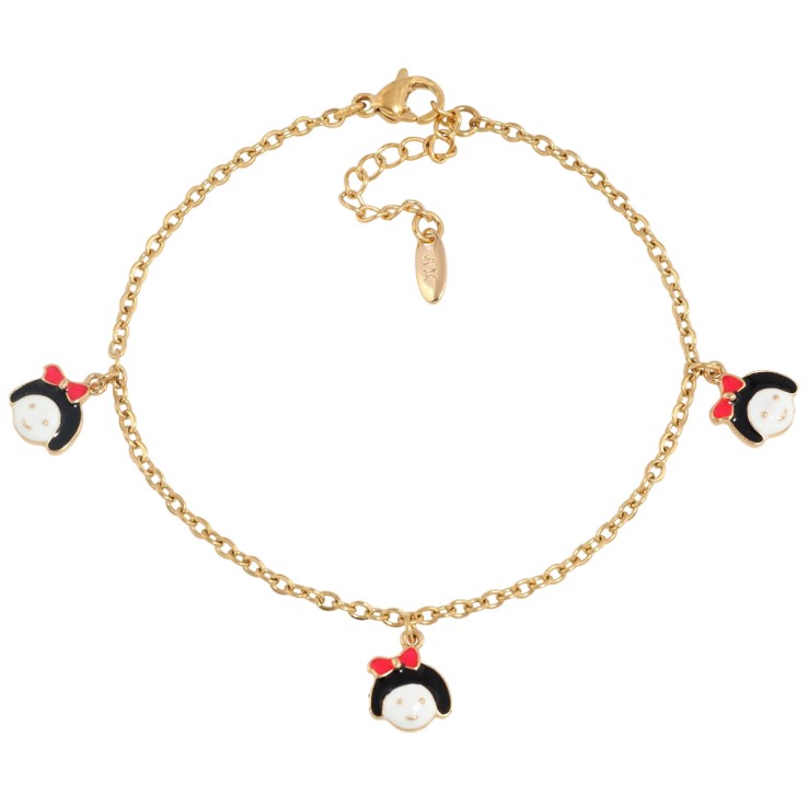 Браслет Xuping Позолота 18K Цепочка с подвесками девочки размер с доп.цепочкой 17-20см х 2мм фото №14