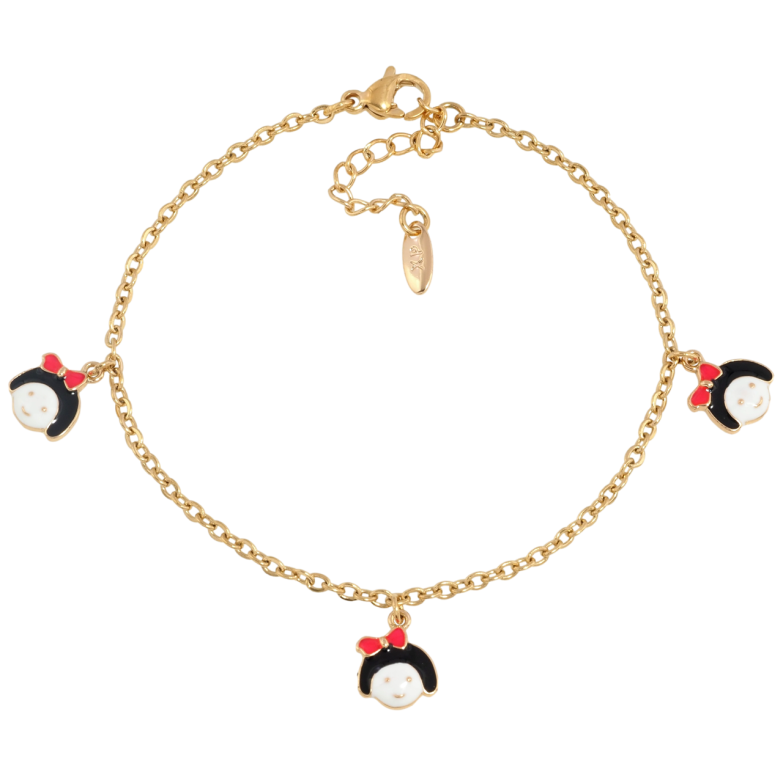 Браслет Xuping Позолота 18K Цепочка с подвесками девочки размер с доп.цепочкой 17-20см х 2мм фото №2