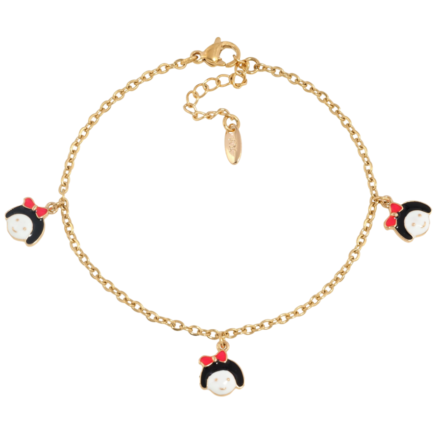 Браслет Xuping Позолота 18K Цепочка с подвесками девочки размер с доп.цепочкой 17-20см х 2мм фото №1