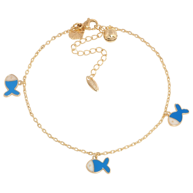 Браслет Xuping Позолота 18K на ногу Ланцюжок з підвісками рибки довжина з дод. ланцюжком 18.5-23.5см х 1мм фото №20 Браслет Xuping Позолота 18K на ногу Ланцюжок з підвісками рибки довжина з дод. ланцюжком 18.5-23.5см х 1мм фото №20