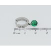 Сережки Xuping TTM Stainless Steel колір Родій підвіски на колечках Зелені кристали ø 6мм фото №2