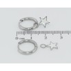 Сережки Xuping TTM Stainless Steel колір Родій підвіски на колечках Зірочки з білою емаллю 2 в 1 фото №2