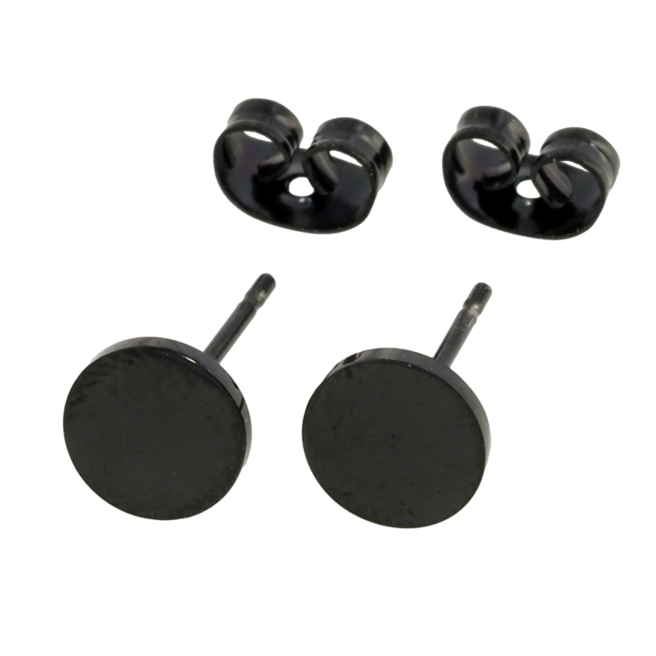 Сережки Xuping колір Black пусети Круги ø 7мм фото №19